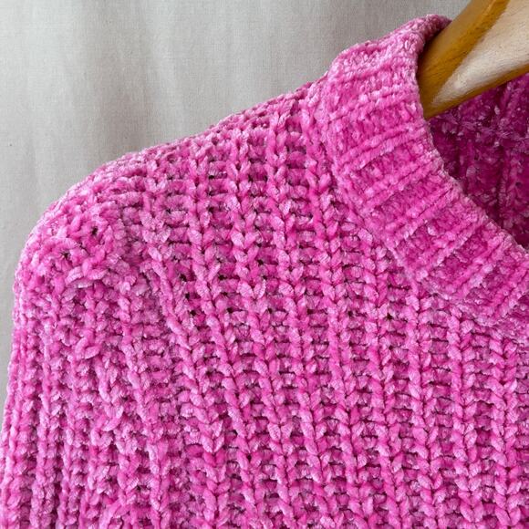 Talbots Petite Small Pink Soft Cozy Chenille Crewneck Sweater - Picture 3 of 10